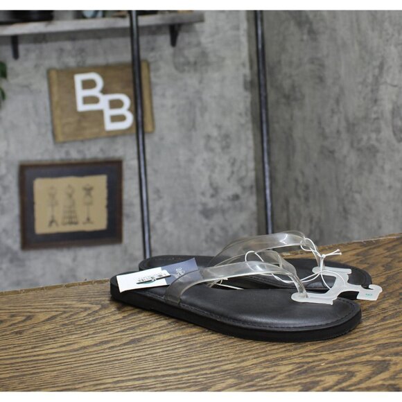 NWT Universal Thread Womens Keilani Thong Flip Flops 93321989 Clear Black 9M - Picture 5 of 10